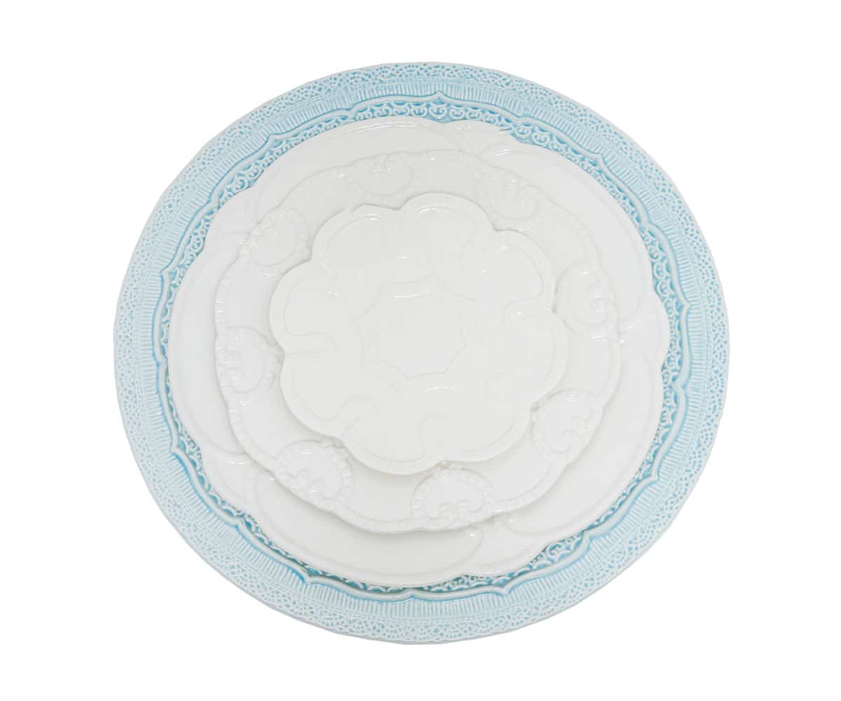italian porcelain lace charger lovely luxe rentals