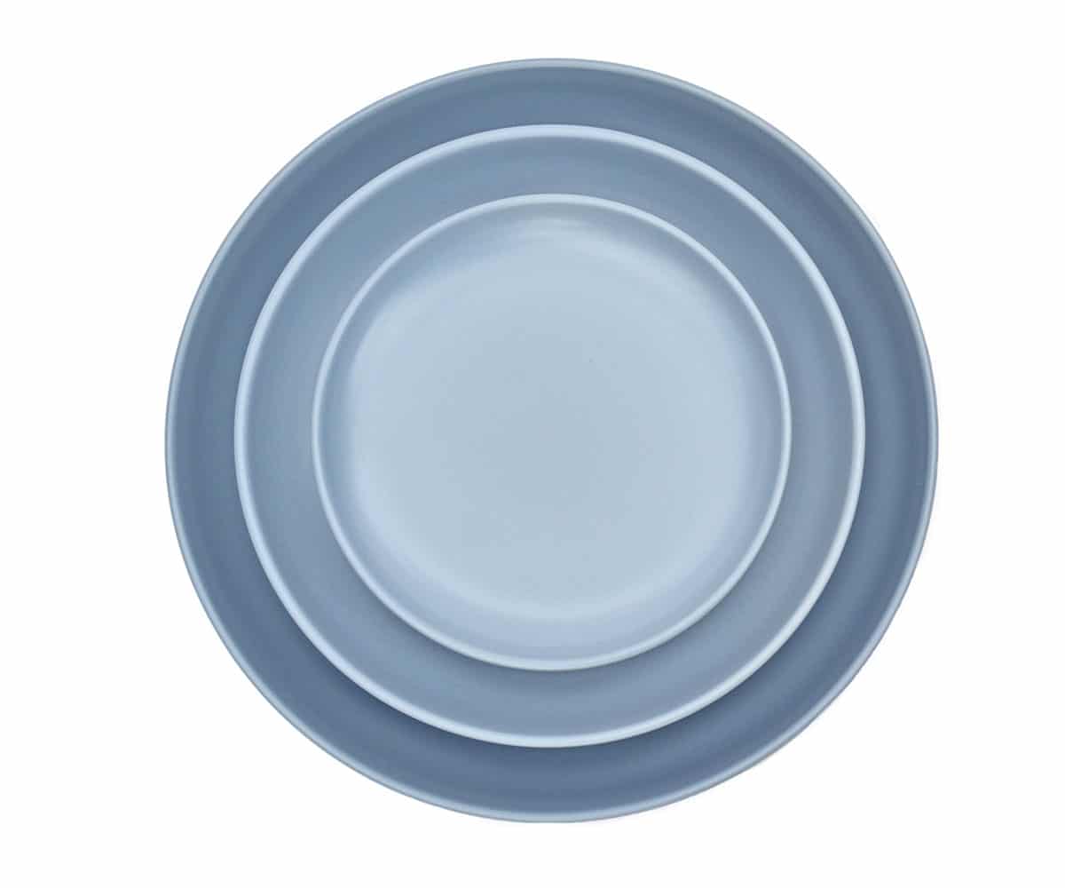 stoneware matte coupe plates blue hudson dinnerware lovely luxe rentals