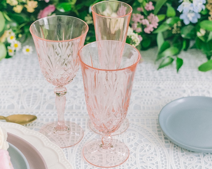 Blush Madison Glassware Lovely Luxe Rentals